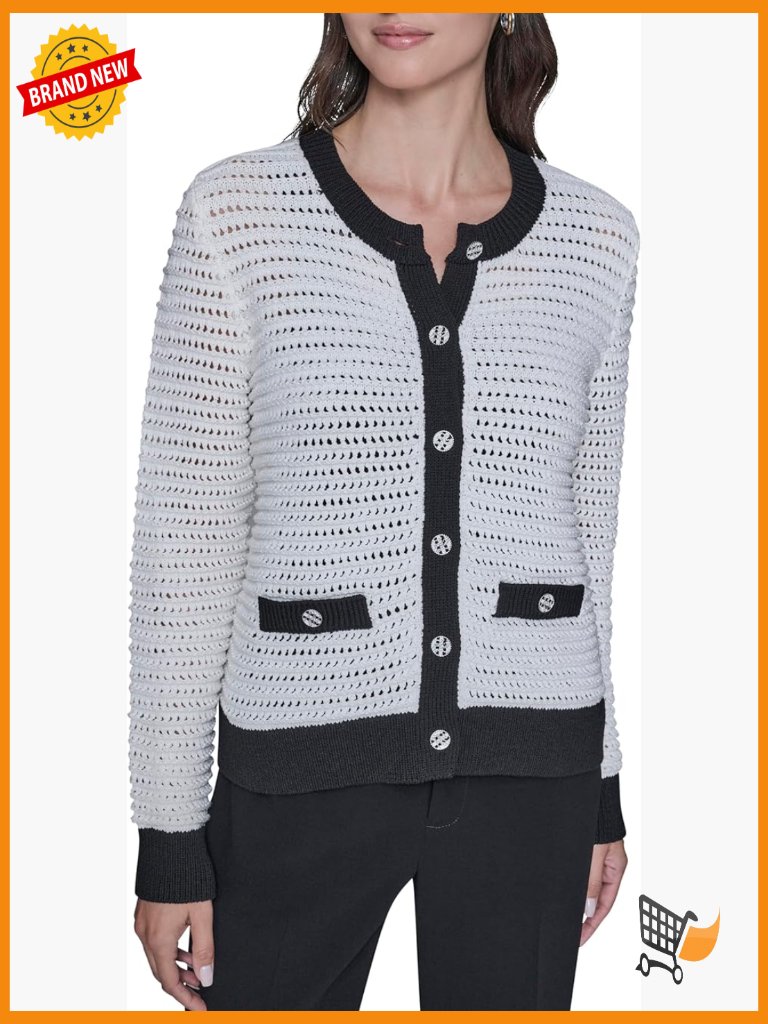 Cardigan Buttons Fashion Sweater - Cotton Blend, Versatile Layer